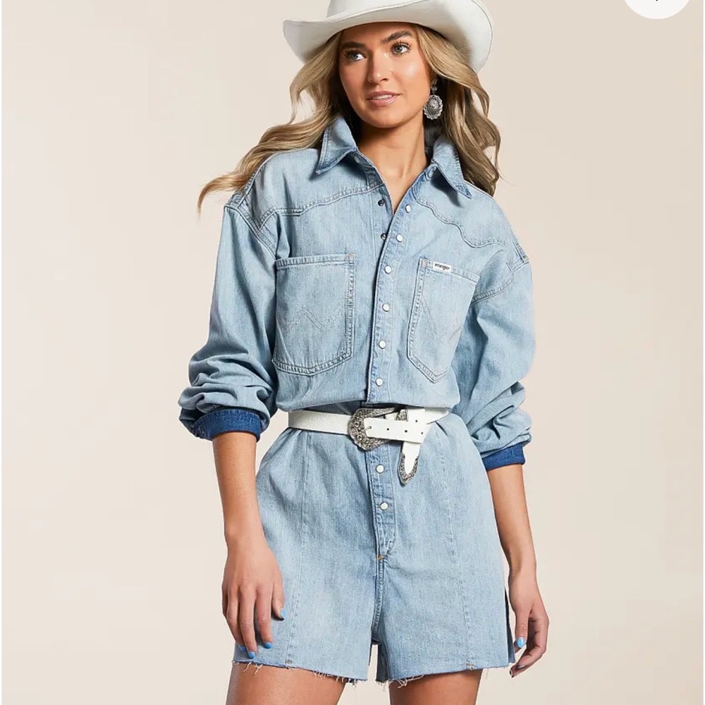 Wrangler Light Blue Denim Romper